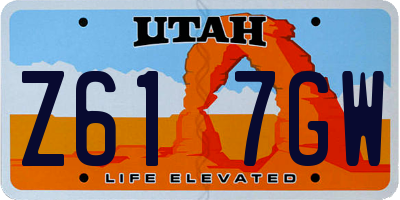 UT license plate Z617GW