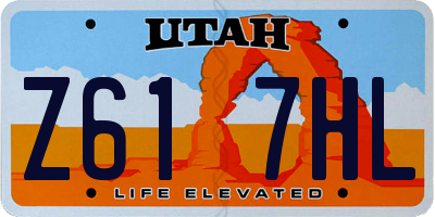 UT license plate Z617HL