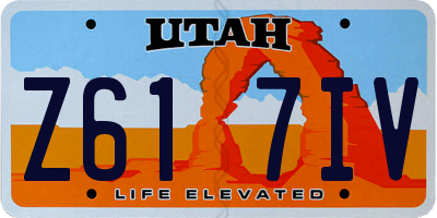 UT license plate Z617IV