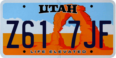 UT license plate Z617JF