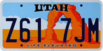 UT license plate Z617JM