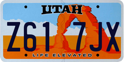 UT license plate Z617JX