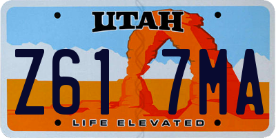 UT license plate Z617MA