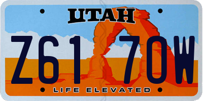 UT license plate Z617OW