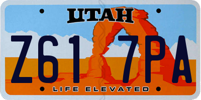 UT license plate Z617PA