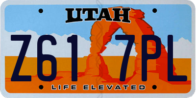 UT license plate Z617PL