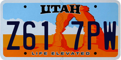 UT license plate Z617PW
