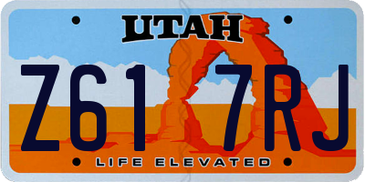 UT license plate Z617RJ