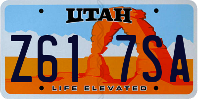 UT license plate Z617SA