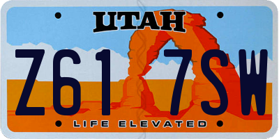 UT license plate Z617SW