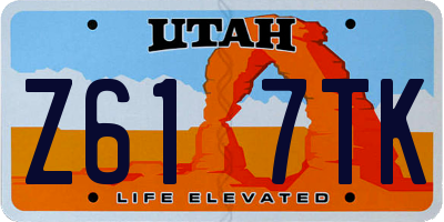 UT license plate Z617TK