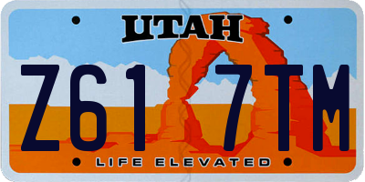 UT license plate Z617TM