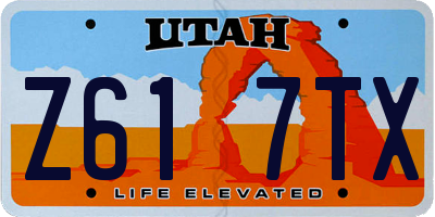 UT license plate Z617TX