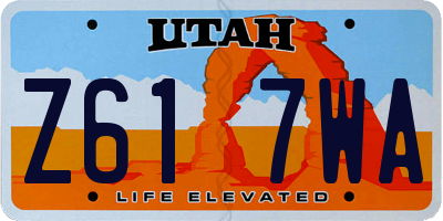 UT license plate Z617WA