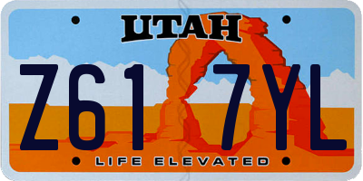 UT license plate Z617YL
