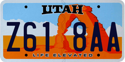 UT license plate Z618AA
