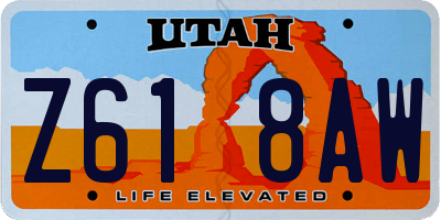 UT license plate Z618AW