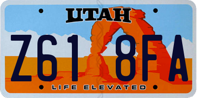 UT license plate Z618FA