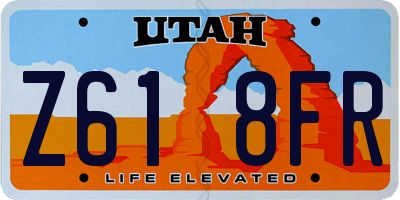 UT license plate Z618FR
