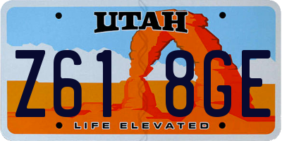 UT license plate Z618GE