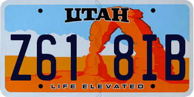 UT license plate Z618IB