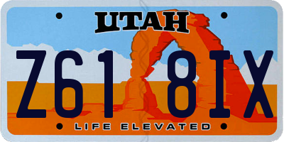 UT license plate Z618IX