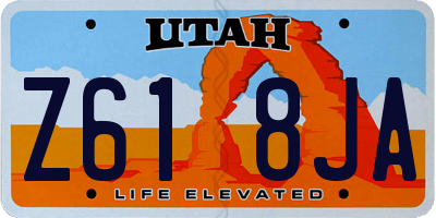 UT license plate Z618JA