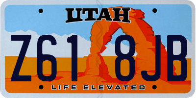 UT license plate Z618JB