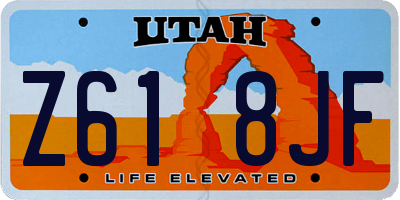 UT license plate Z618JF