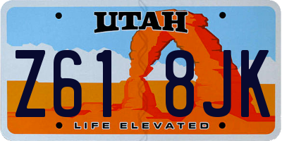 UT license plate Z618JK