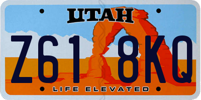 UT license plate Z618KQ