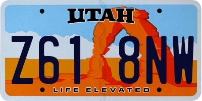 UT license plate Z618NW