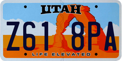 UT license plate Z618PA