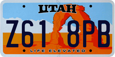UT license plate Z618PB