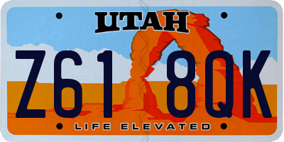 UT license plate Z618QK