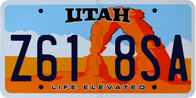 UT license plate Z618SA