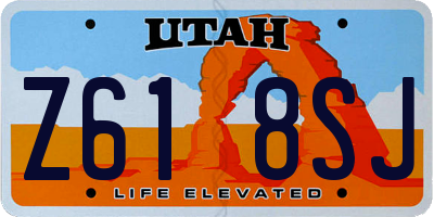 UT license plate Z618SJ