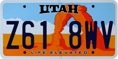 UT license plate Z618WV