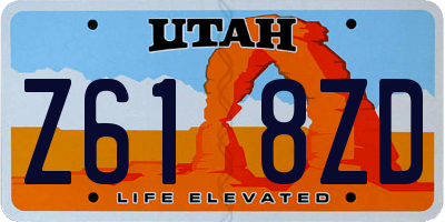 UT license plate Z618ZD