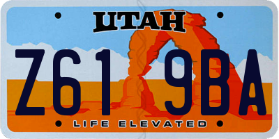 UT license plate Z619BA