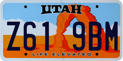 UT license plate Z619BM
