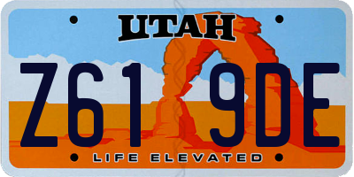 UT license plate Z619DE