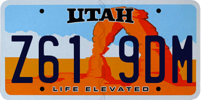UT license plate Z619DM