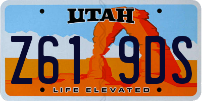 UT license plate Z619DS