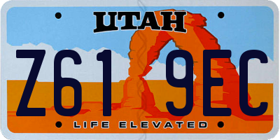 UT license plate Z619EC