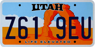 UT license plate Z619EU