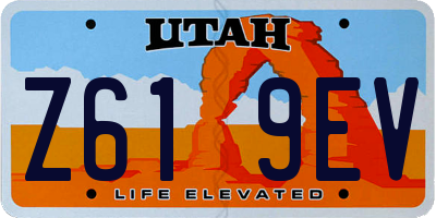 UT license plate Z619EV