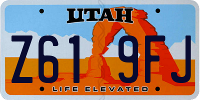UT license plate Z619FJ