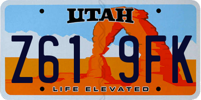 UT license plate Z619FK