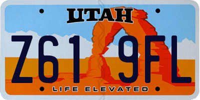 UT license plate Z619FL